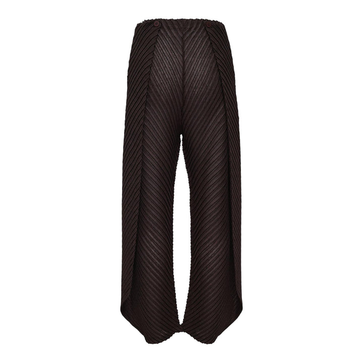 Club21 - ISSEY MIYAKE - Sheer Linen Like Pleats Pleated Pants - PLEATED PANTS - Nasu Brown