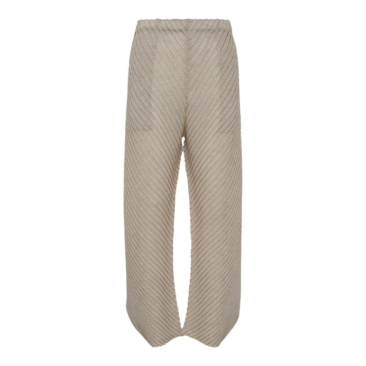 Club21 - ISSEY MIYAKE - Sheer Linen Like Pleats Pleated Pants - PLEATED PANTS - Oaka Beige