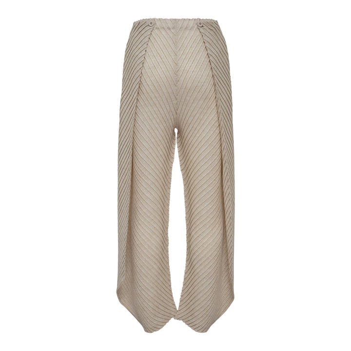 Club21 - ISSEY MIYAKE - Sheer Linen Like Pleats Pleated Pants - PLEATED PANTS - Oaka Beige