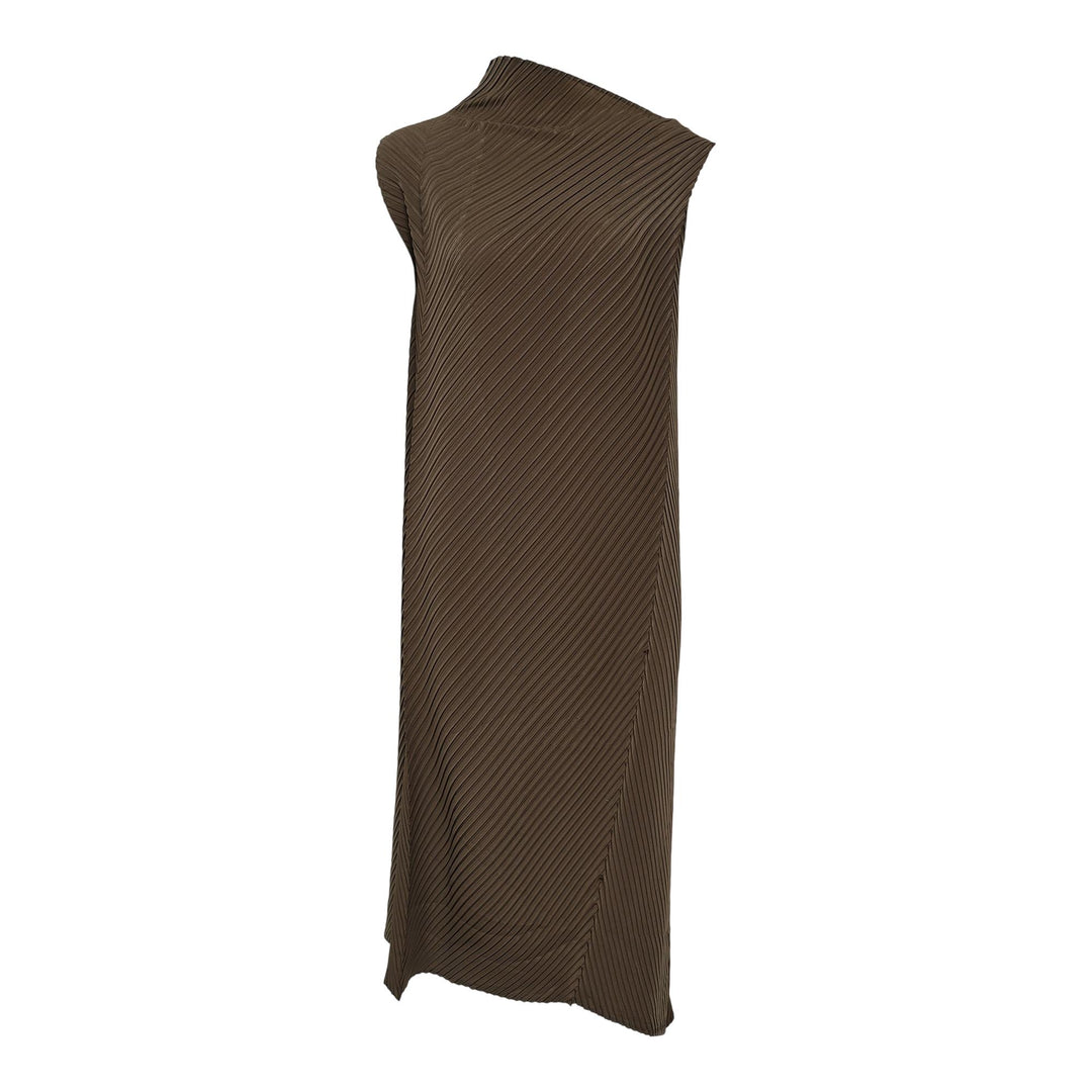 Club21 - ISSEY MIYAKE - Soft Fold Pleats Pleated Dress - PLEATED DRESSES - Khaki