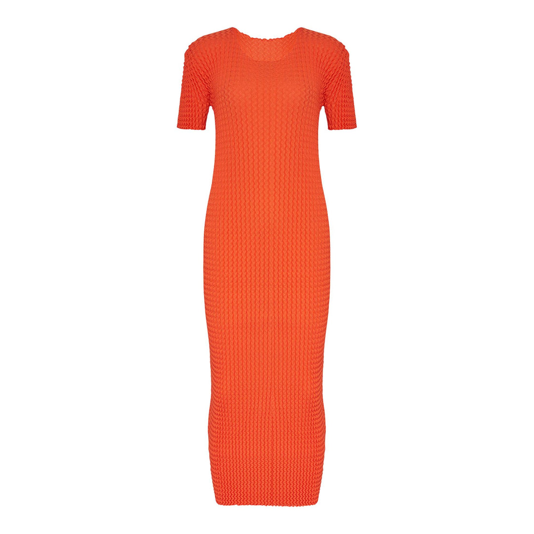 Club21 - ISSEY MIYAKE - Spongy-46 Knit Dress - KNIT DRESSES - Orange
