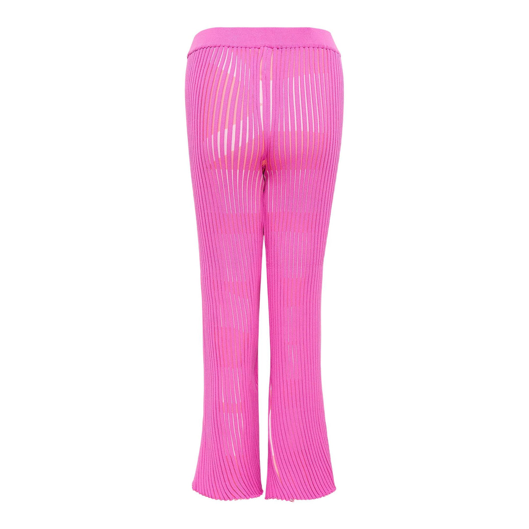 Club21 - ISSEY MIYAKE - Stripe Plating Knit Knit Pants - KNIT PANTS - Pink-Hued