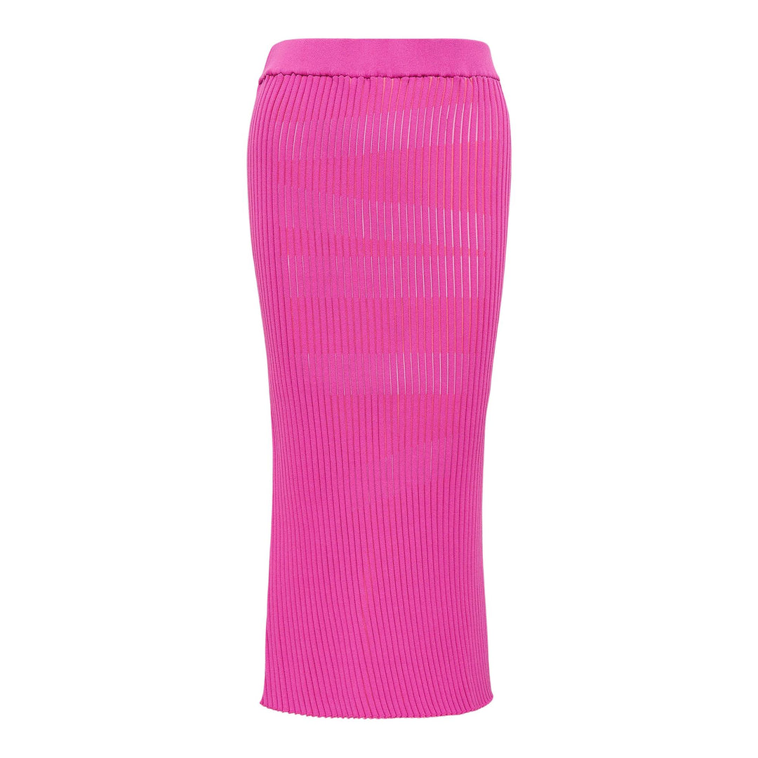 Club21 - ISSEY MIYAKE - Stripe Plating Knit Skirt - SKIRTS - Pink-Hued