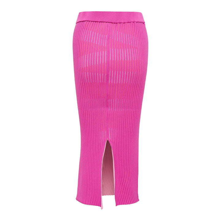 Club21 - ISSEY MIYAKE - Stripe Plating Knit Skirt - SKIRTS - Pink-Hued