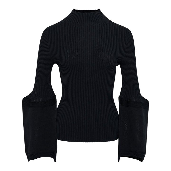 Club21 - ISSEY MIYAKE - Thin And Thick Knit Top - KNIT TOPS - Black