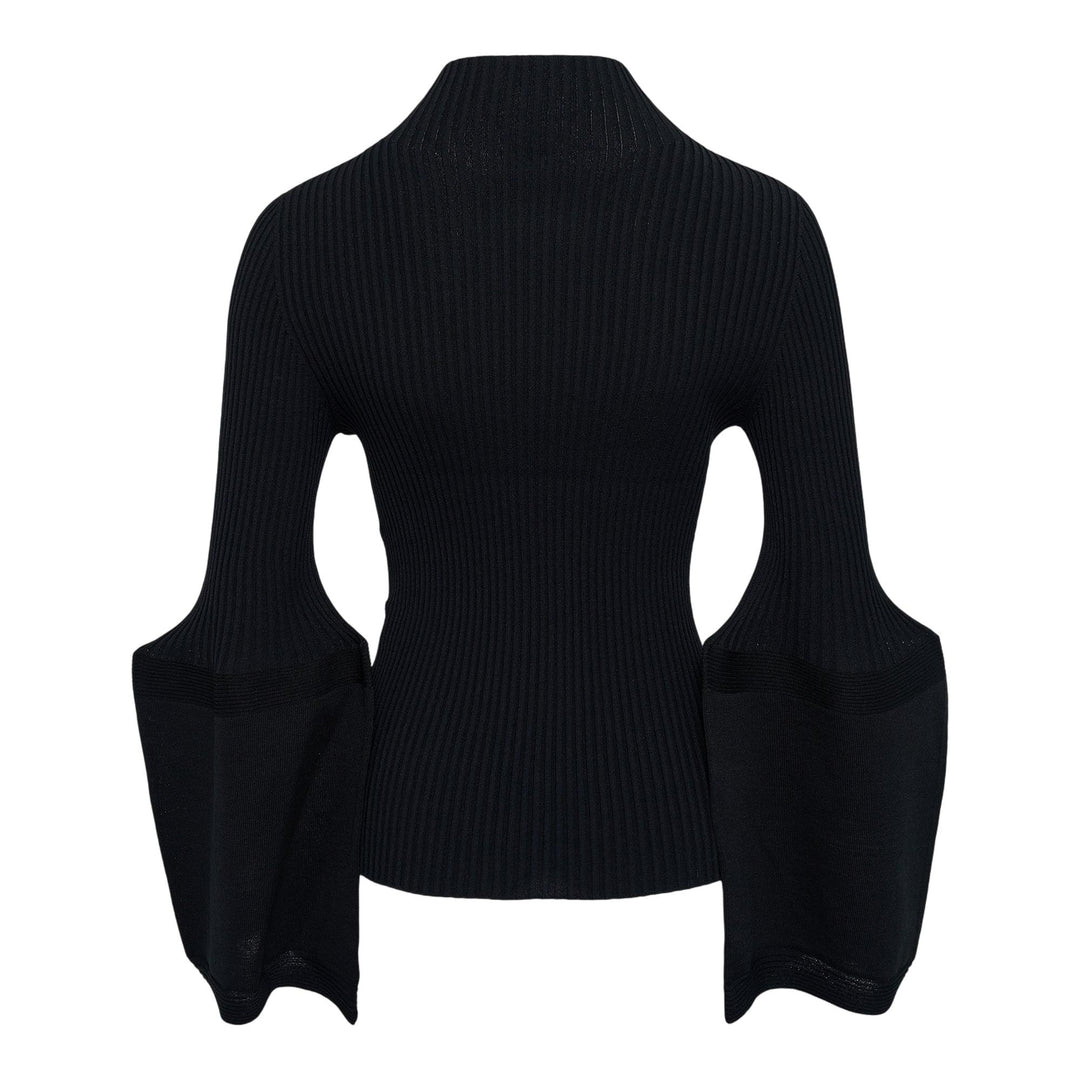 Club21 - ISSEY MIYAKE - Thin And Thick Knit Top - KNIT TOPS - Black