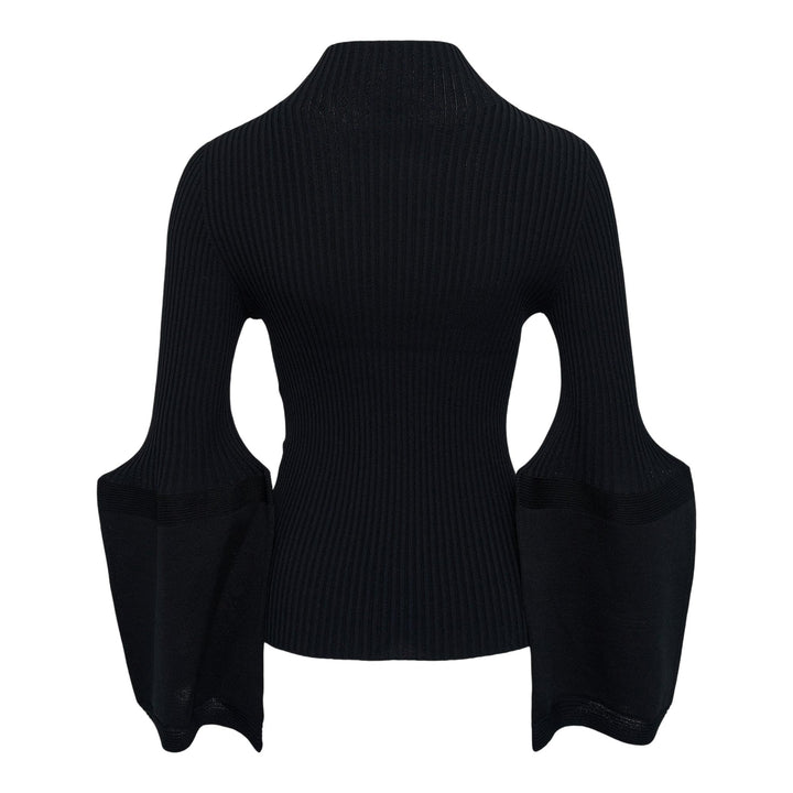 Club21 - ISSEY MIYAKE - Thin And Thick Knit Top - KNIT TOPS - Black
