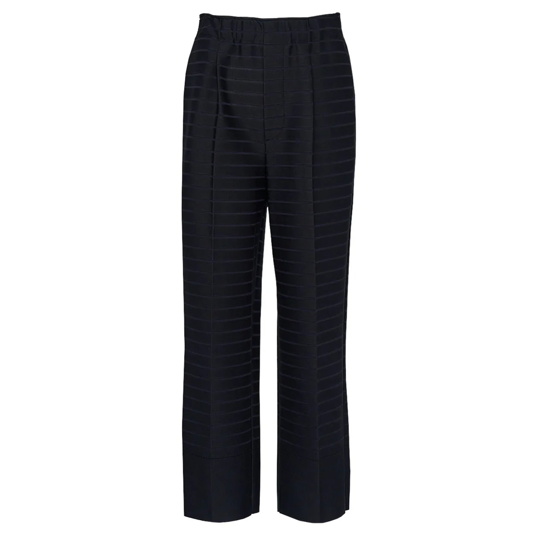 ISSEY_MIYAKE_Wide_Stripe_Knit_Pants_Black