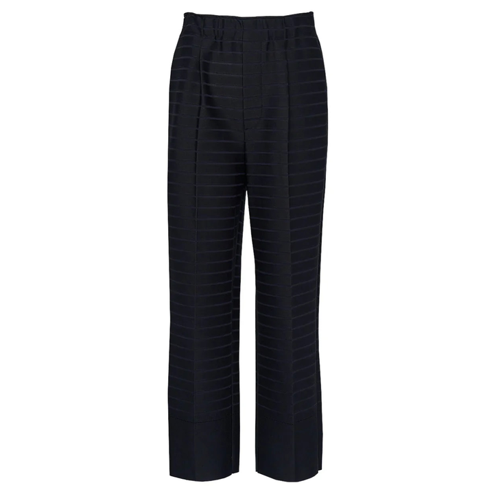 ISSEY_MIYAKE_Wide_Stripe_Knit_Pants_Black