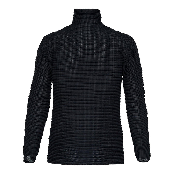Club21 - ISSEY MIYAKE - Wooly Pleats Bk/Wt-46 Pleated Top - PLEATED TOPS - Black