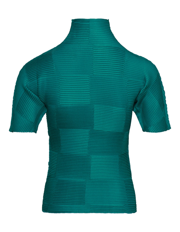 Issey Miyake Checkered Pleats Shirt Green 2