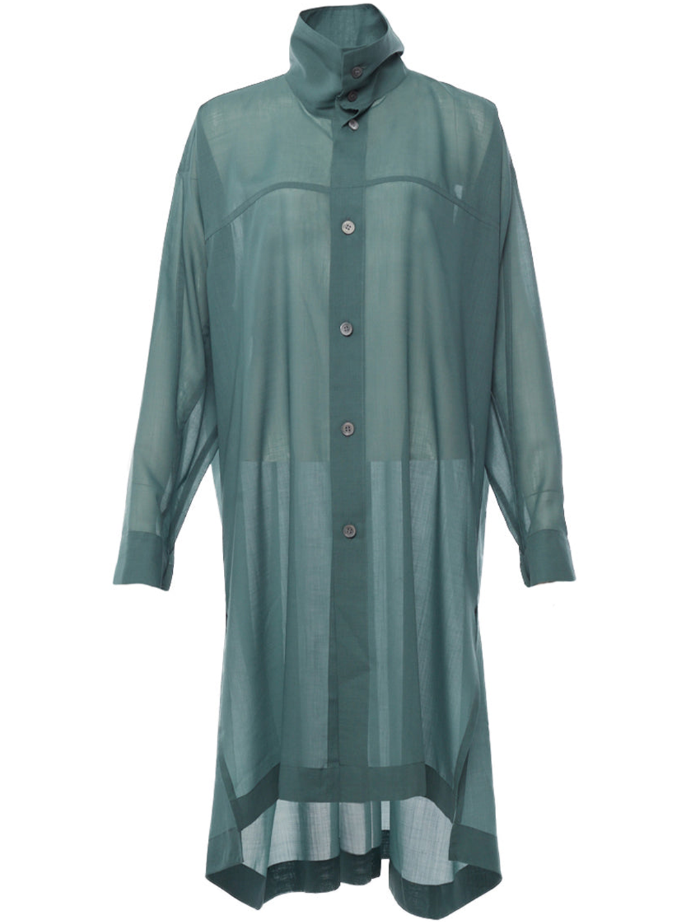 Issey Miyake Sheer Wool Shirt Blue Green 1