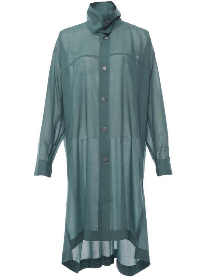 Issey Miyake Sheer Wool Shirt Blue Green 1