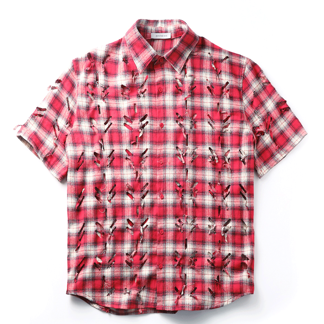 JUNTAE_KIM_Laserslashed_Shirt_Red