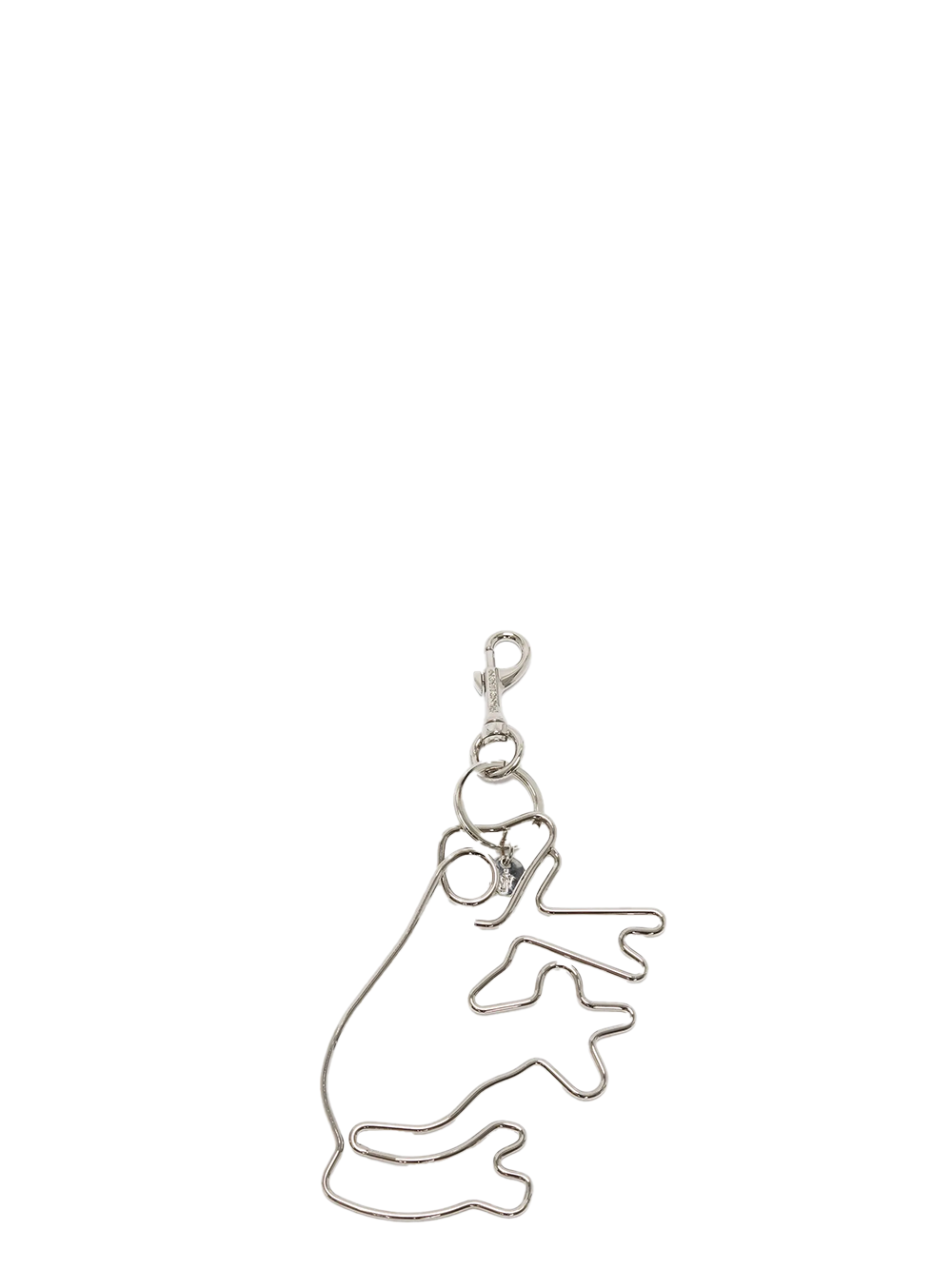 JW Anderson Frog Outline Keyring Metal Silver 1