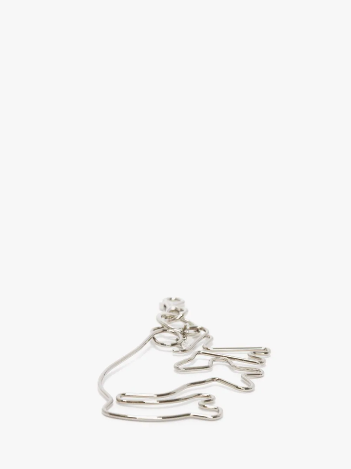 JW Anderson Frog Outline Keyring Metal Silver 2