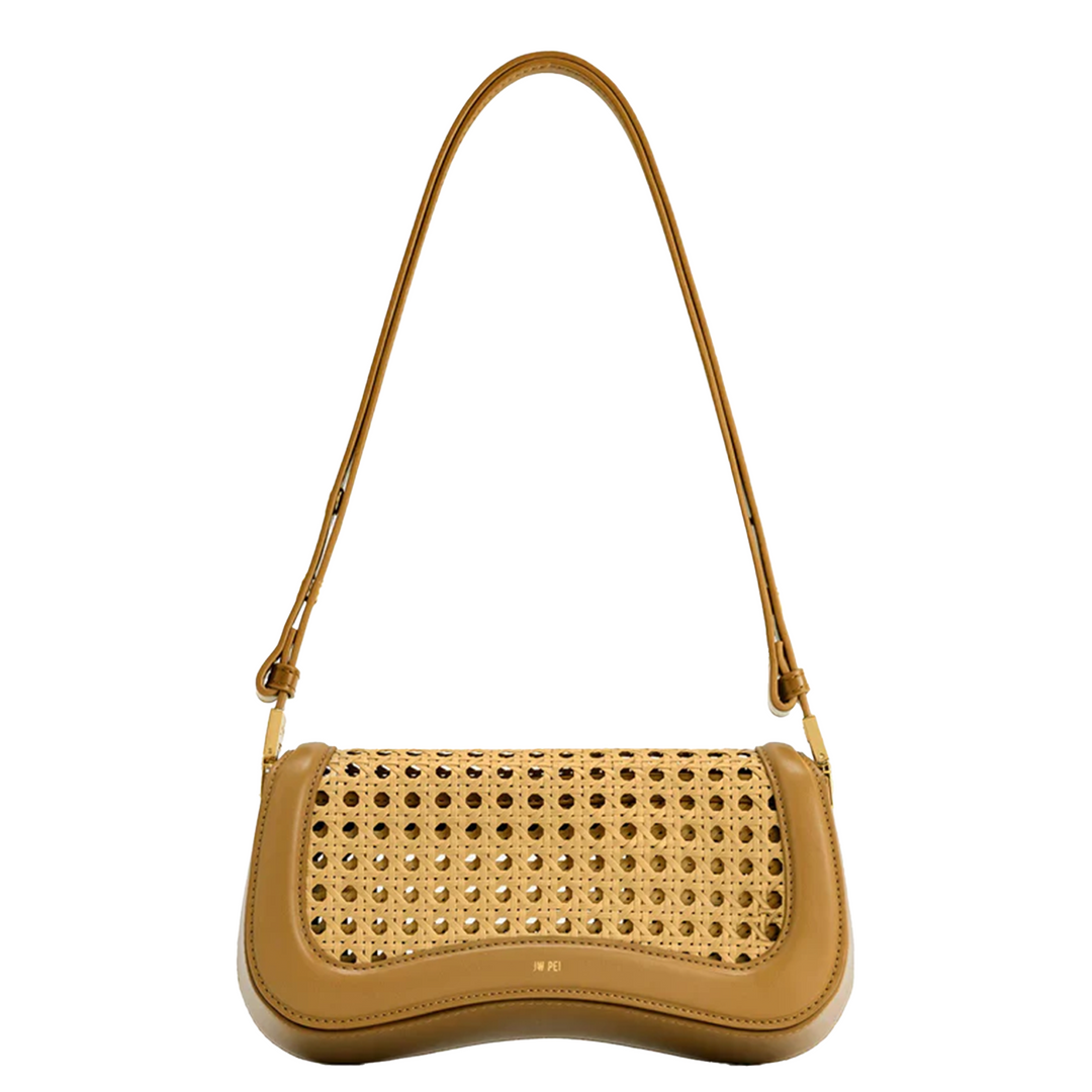 Joy Faux Bamboo Woven Shoulder Bag