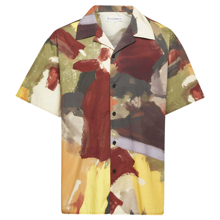 JW_Anderson_Short_Sleeve_Printed_Shirt_Olive