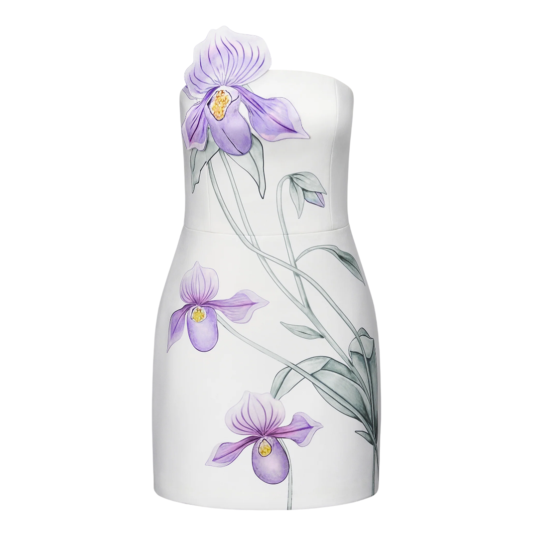 Floral Applique Mini Dress