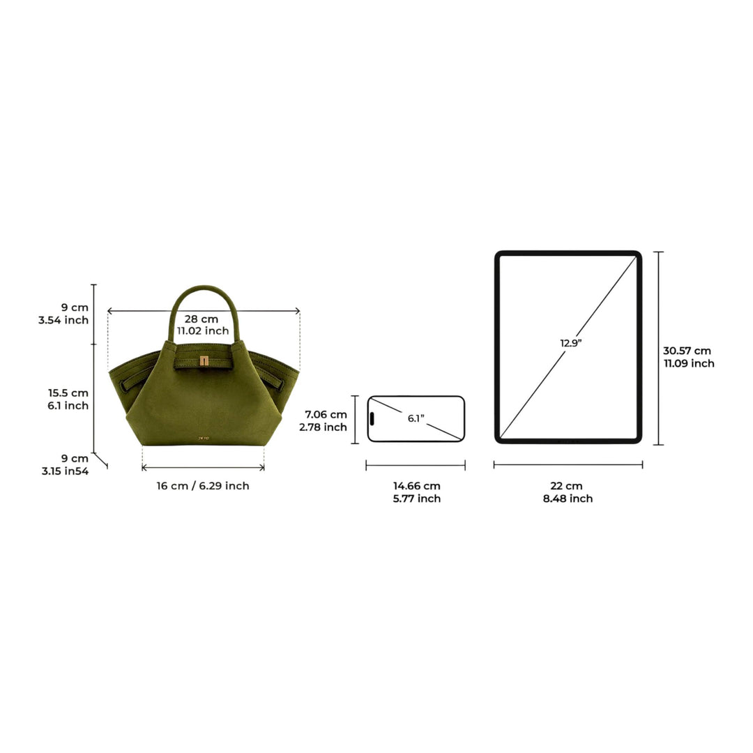 Club21 - JW PEI - Hana Mini Faux Suede Tote Bag - CROSS BODY - Olive