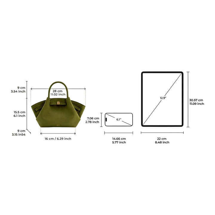 Club21 - JW PEI - Hana Mini Faux Suede Tote Bag - CROSS BODY - Olive