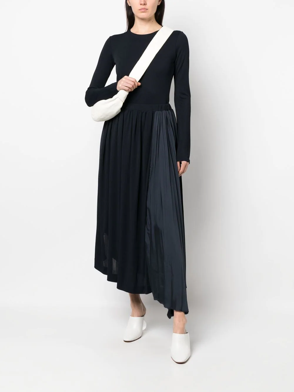 Jil Sander Asymm Crepe Fluid Skirt Navy 2