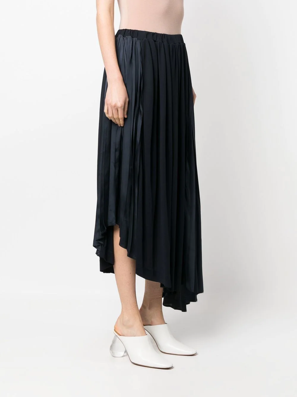 Jil Sander Asymm Crepe Fluid Skirt Navy 3