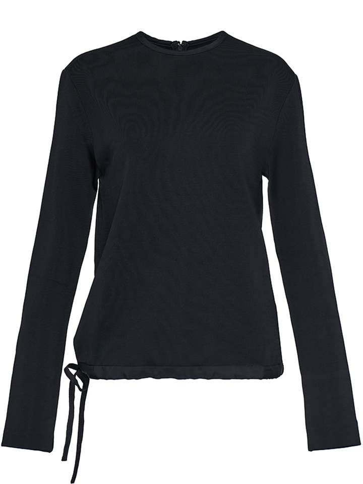 Jil Sander Crew Neck Long Sleeves Top Black 1