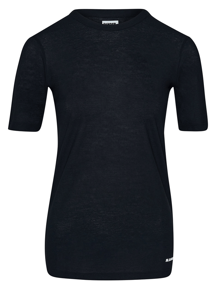 Jil Sander Short Sleeve Round Neck Basic Tee Black 1