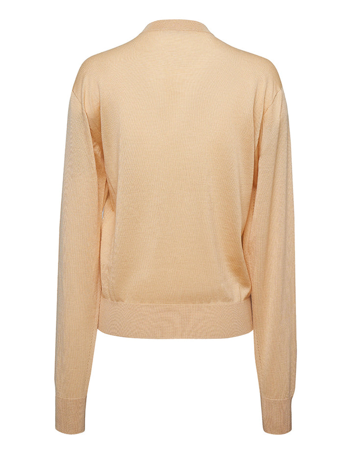 Jil Sander Superfine Merino Cashmere Silk Cardigan Nude 2