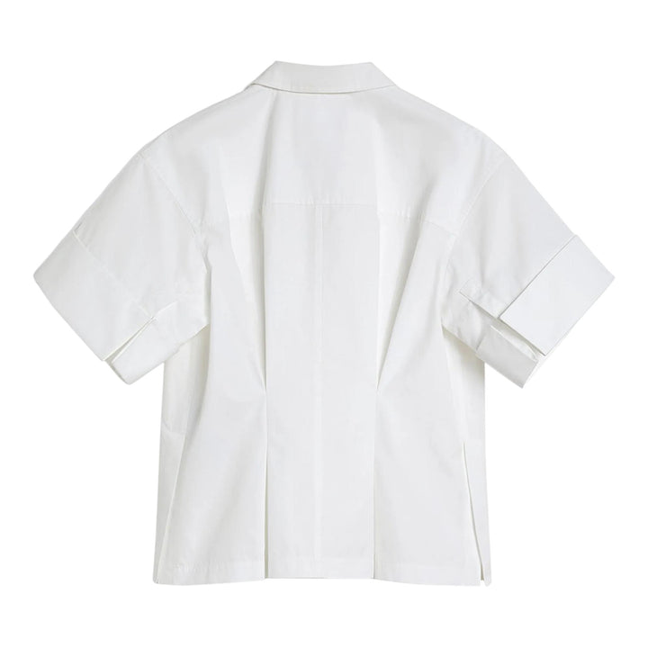 Club21 - Jil Sander - Boxy Short Pleated Back Top - BLOUSES - White