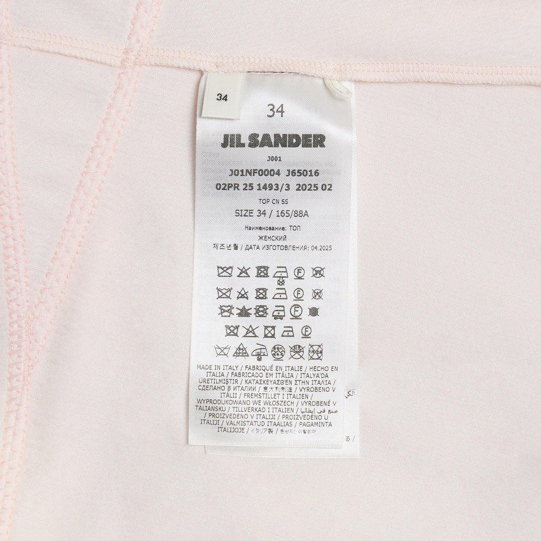 Club21 - Jil Sander - Crepe Fluid Viscose Short Sleeve Crewneck Top - WOVEN TOPS - Pink
