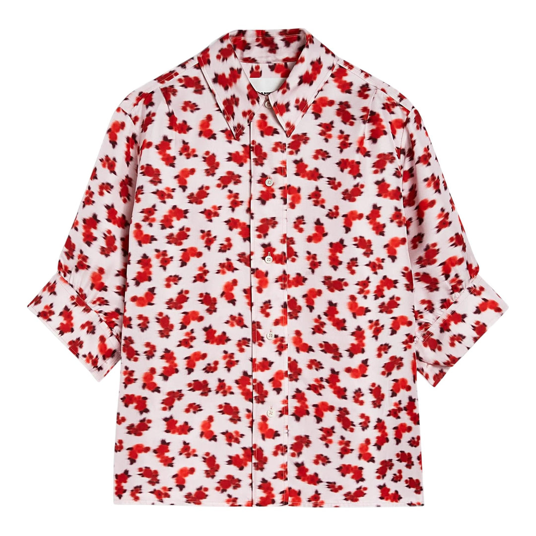 Club21 - Jil Sander - Fluid Viscose Printed Shirt - BLOUSES - Red