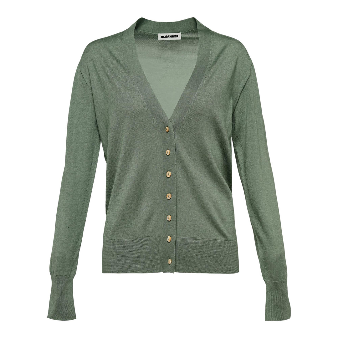 Club21 - Jil Sander - Superfine Merino Cashmere Silk Cardigan - CARDIGANS - Green