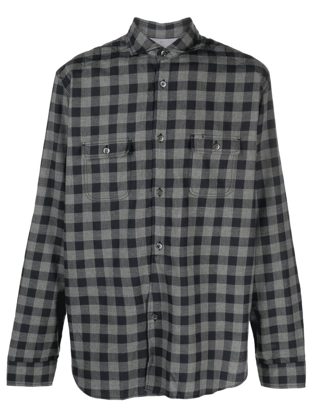 Junya-Watanabe-Checked-Long-Sleeve-Shirt-Grey-1