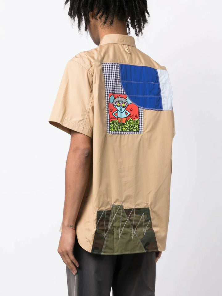 Junya-Watanabe-Keith-Haring-Patchwork-Shirt-Beige-2