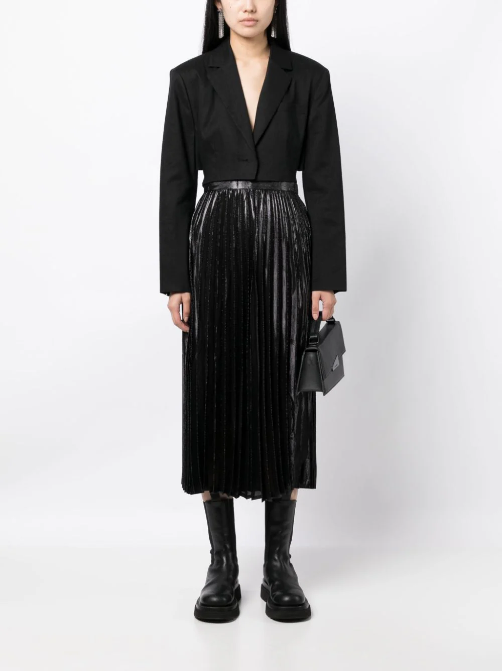 Junya-Watanabe-Shiny-Pleated-Skirt-Black-2