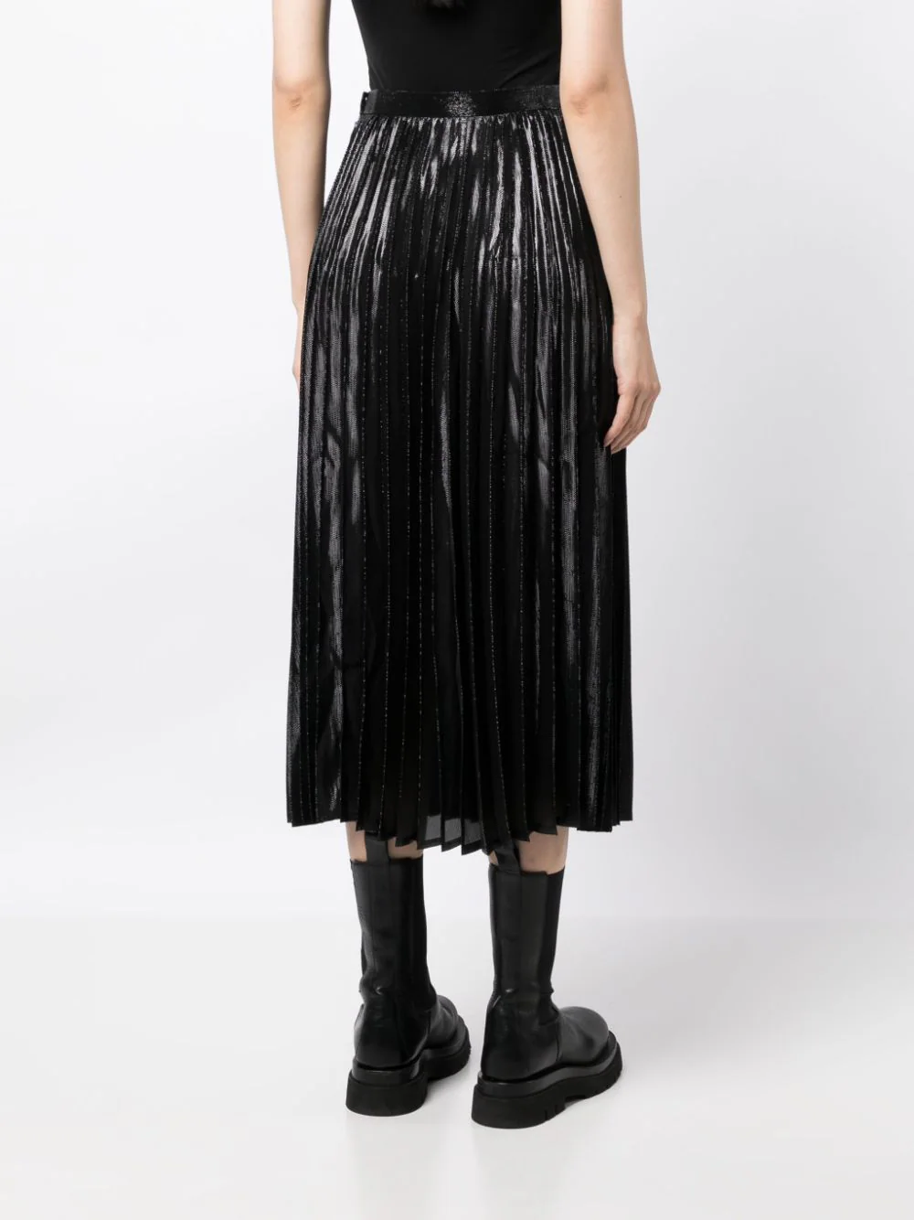 Junya-Watanabe-Shiny-Pleated-Skirt-Black-4