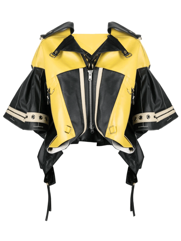 Junya-Watanabe-Yellow-Panel-Leather-Sport-Jacket-Yellow-1