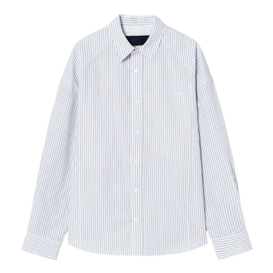 バックスリットストライプシャツ
