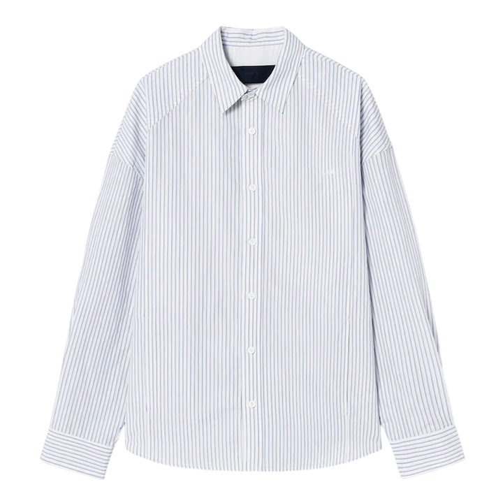 バックスリットストライプシャツ