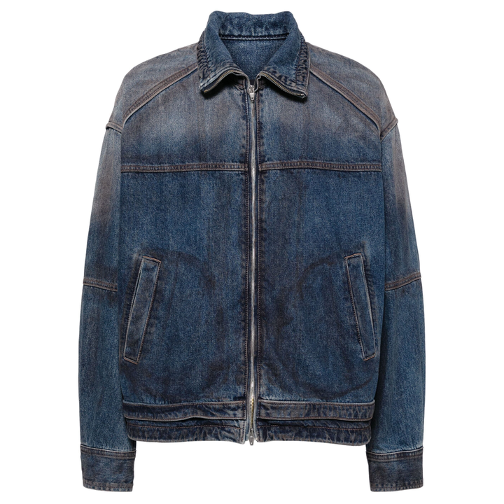 Juun.J_Oil-Washed_Denim_Zip-Up_Shirt_Blue