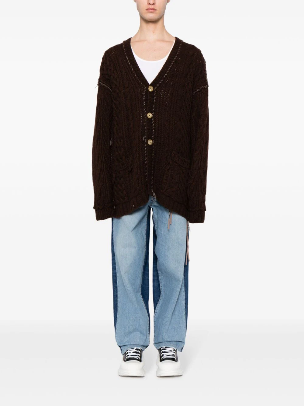 MASTERMIND-Oversized-Cashmere-Handknitted-Cardigan-Brown-2