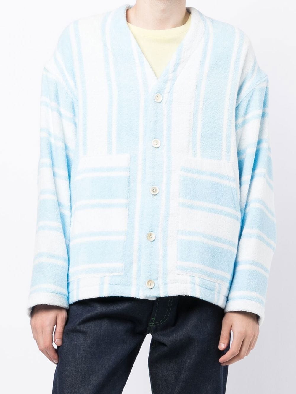 MASTERMIND-Striped-Pile-Cardigan-Light-Blue-3