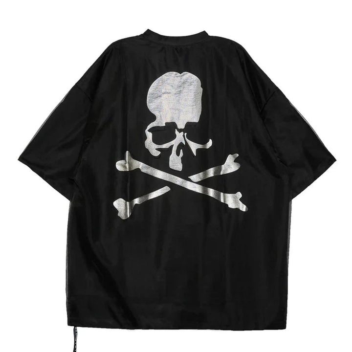 Club21 - MASTERMIND - Boxy Fit Sheer Over-Layer Short Sleeve Tee - TEES - Black