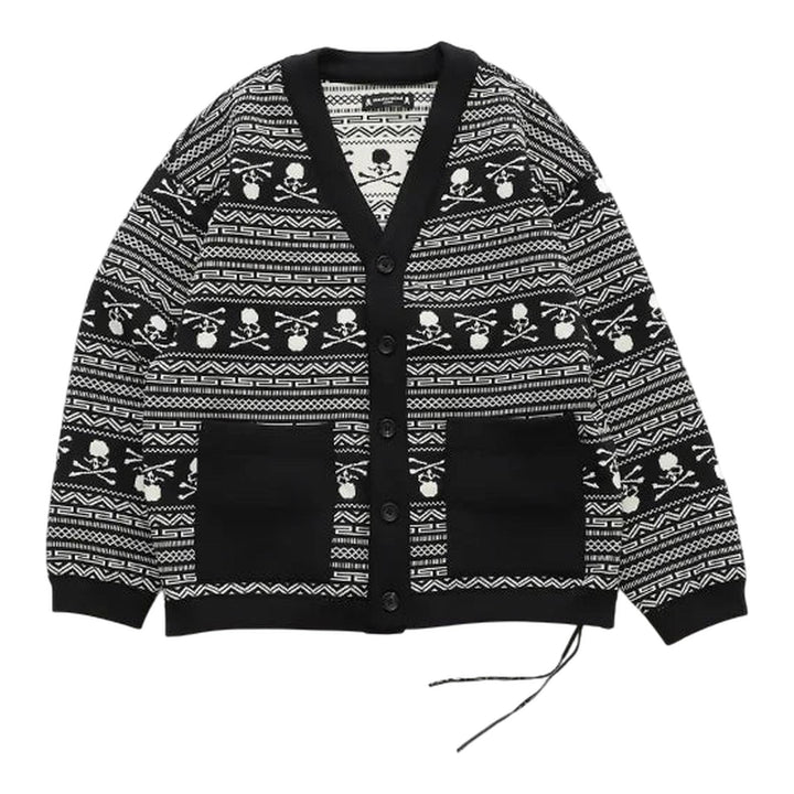 Club21 - MASTERMIND - Reversible Knit Cardigan Boxy Fit - CARDIGANS - Black
