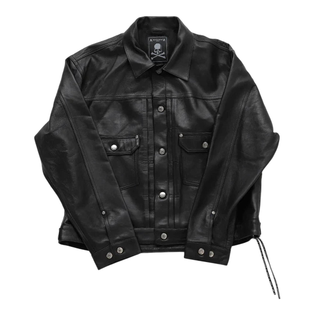 Club21 - MASTERMIND - Swarovski Crystals Leather Jacket - LEATHER - Black