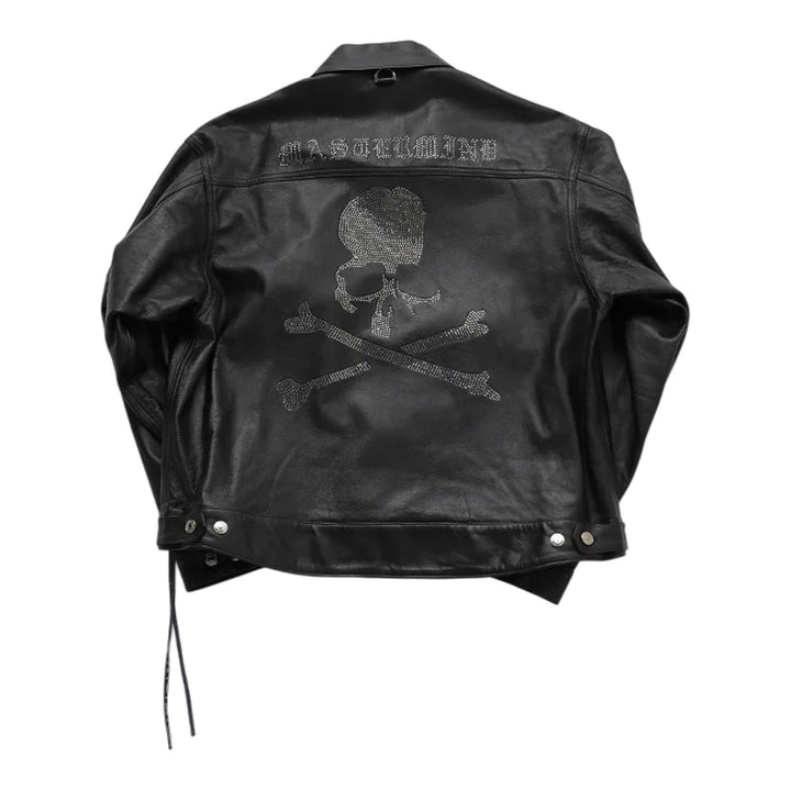 Club21 - MASTERMIND - Swarovski Crystals Leather Jacket - LEATHER - Black