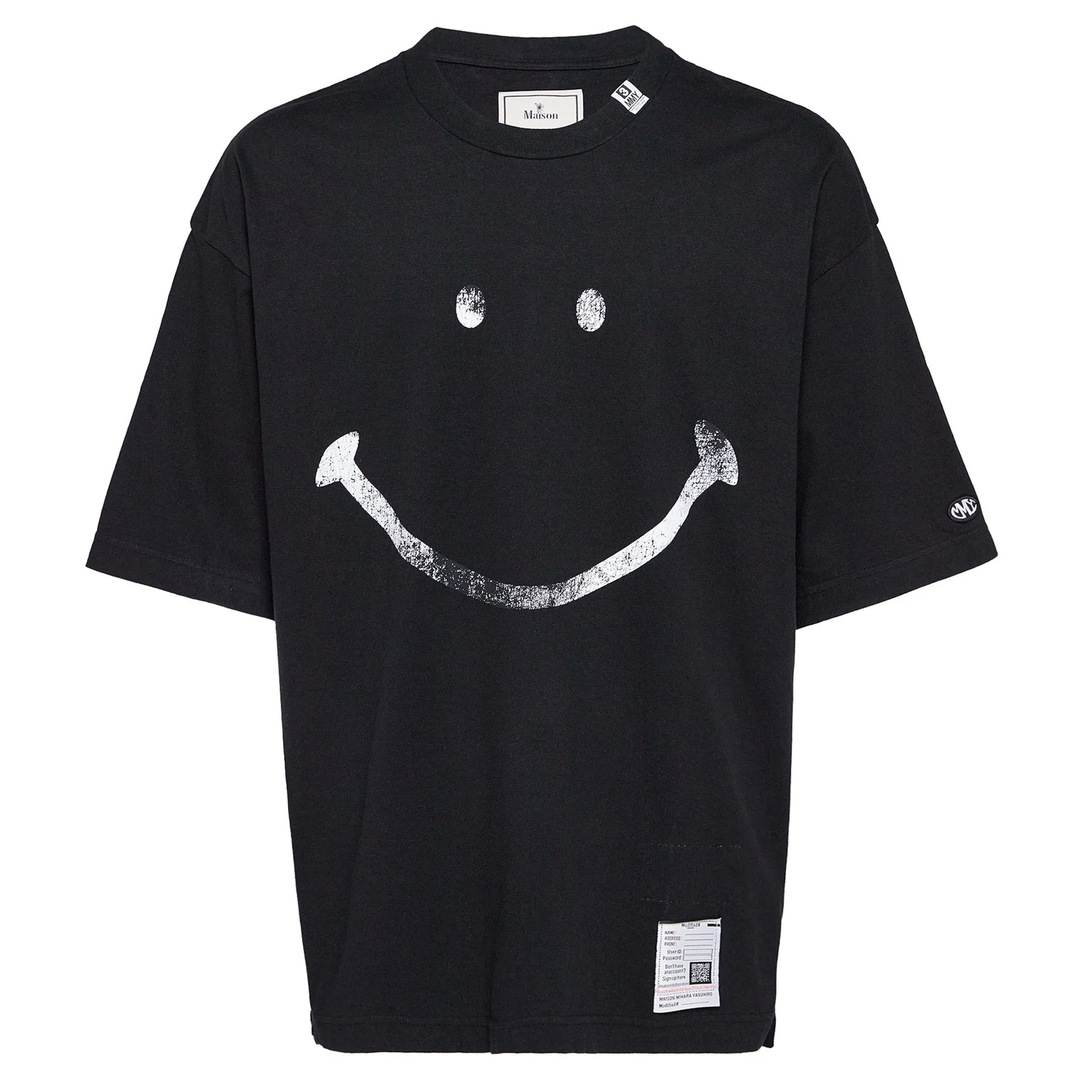 スマイリーフェイスプリントTシャツ