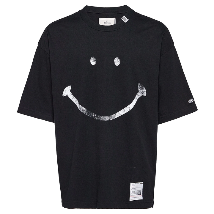スマイリーフェイスプリントTシャツ